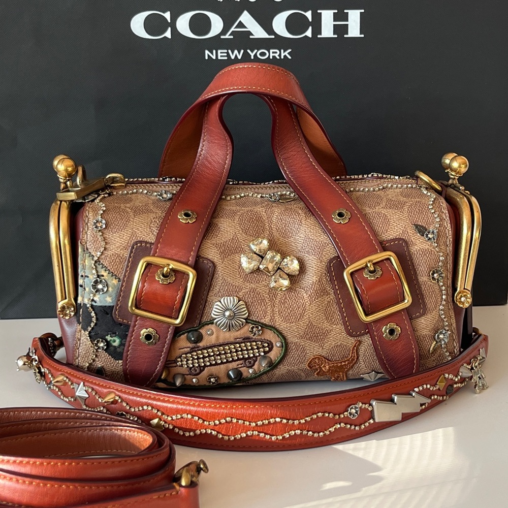 RARE ❗️ COACH x Keith Haring Mailbox Bag 24 in Signature Patchwork 2018 runway